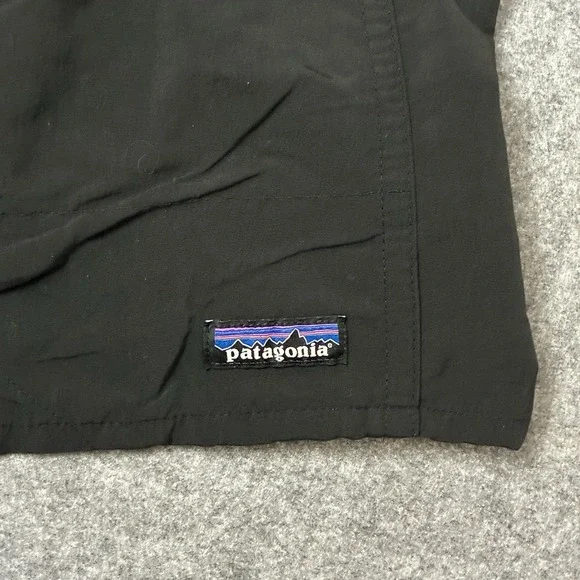 Patagonia Baggies Shorts Mens Large Black Mesh Lined Drawstring 6" Swim Run Hike - Picture 2 of 7